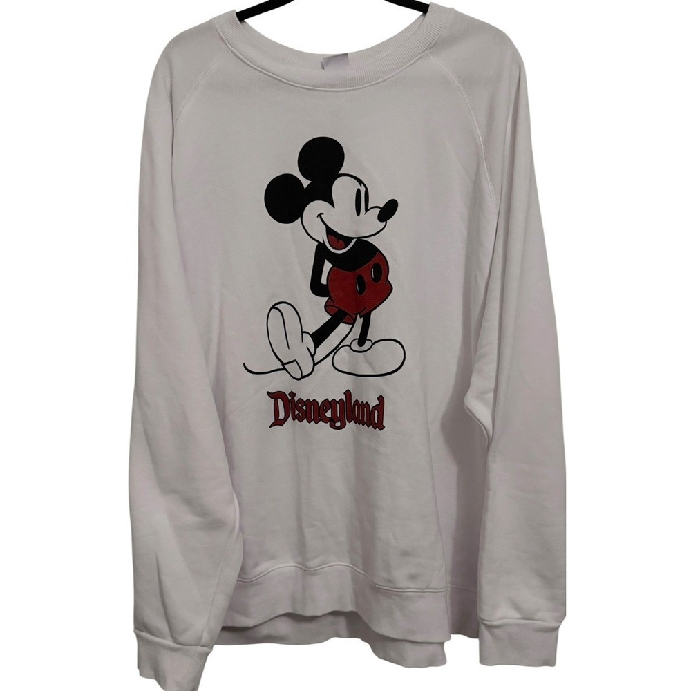Walt Disney Oversized Sweater Unisex White Black Red Mickey Mouse Disneyland  3X